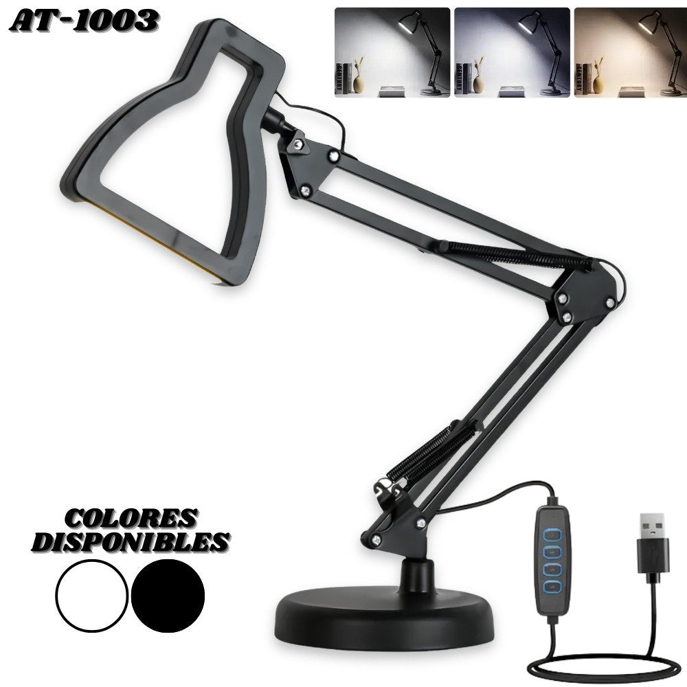 Lámpara LED de Escritorio Metálica AT-1003 – Brazo Articulado