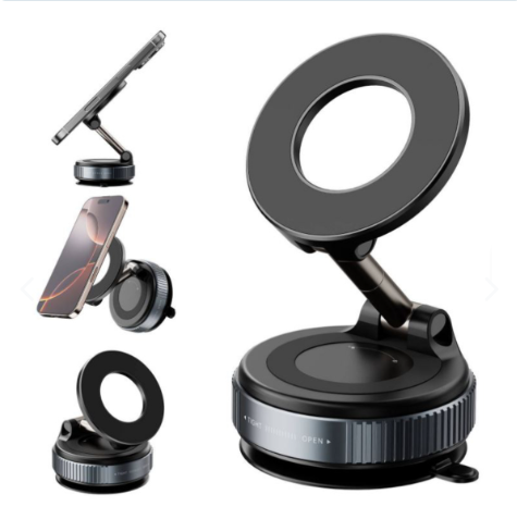 Soporte Celular Magnético con Ventosa Al Vacío y Rotación 360°
